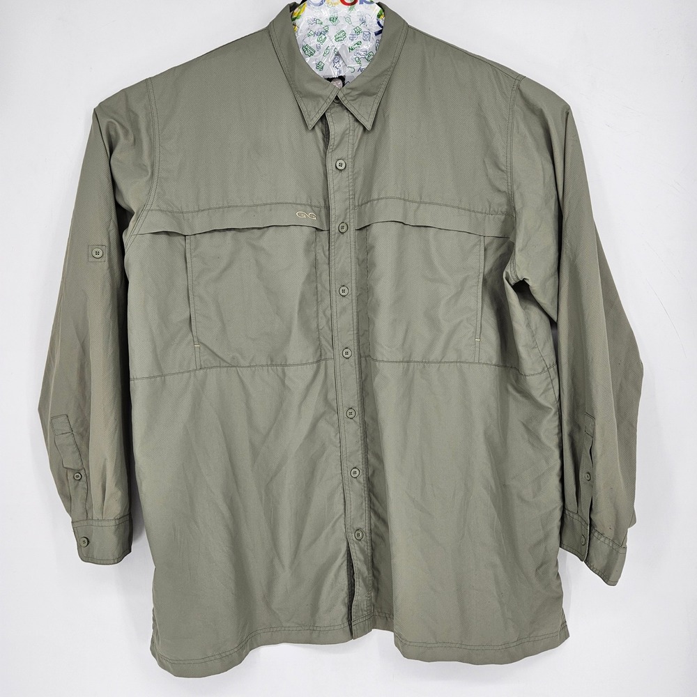 GameGuard‎ Shirt Mens 3XL Pockets Long Sleeve Vented Button Up FLAWS